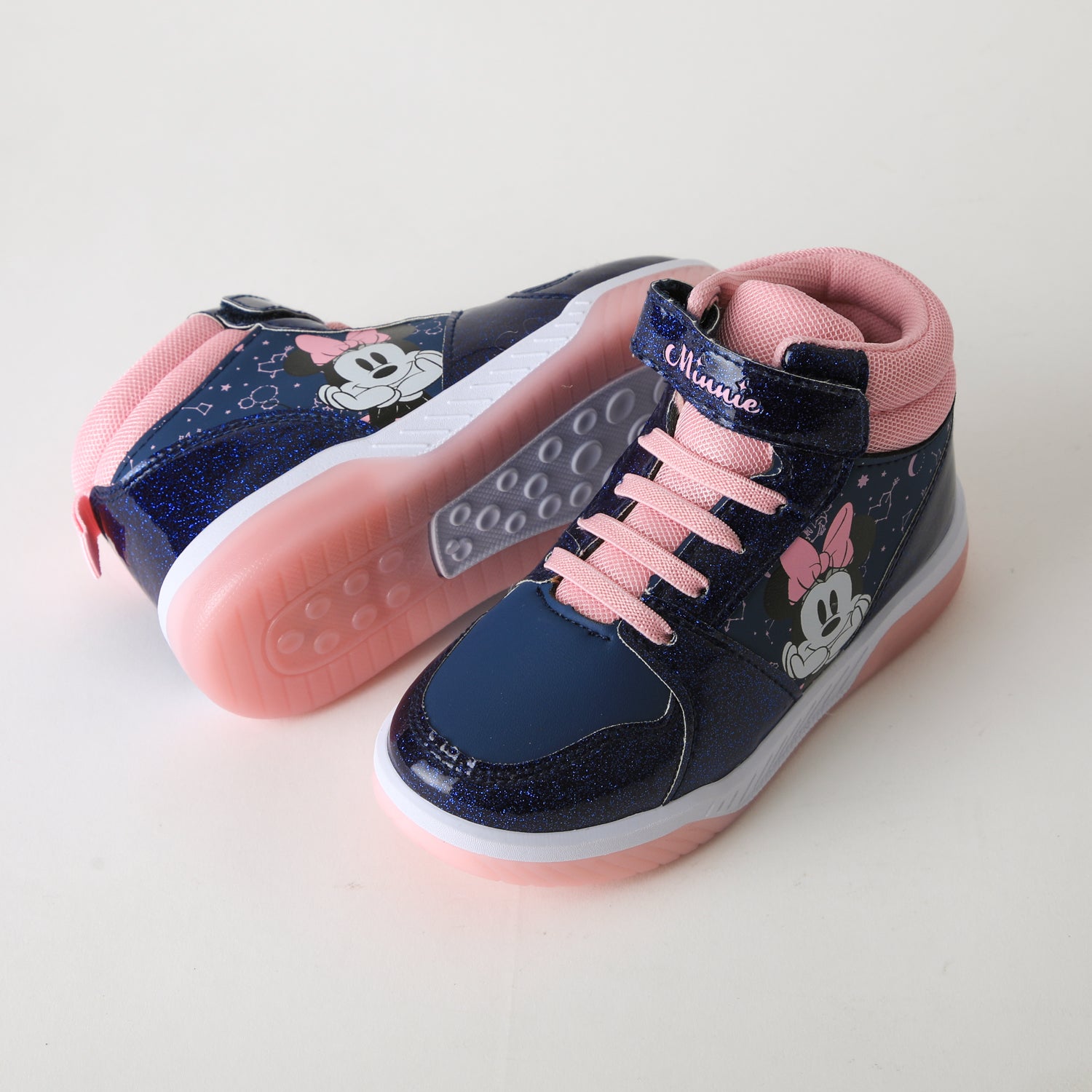 Zapatilla Caña Alta Niña Luces Azul Minnie Disney