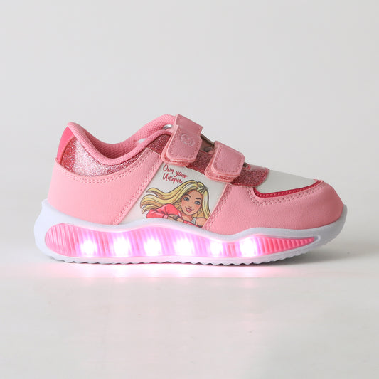 Zapatilla Luces Niña Velcro Brillos Rosado Barbie - Zapatillas Chile | The Brands Club cl
