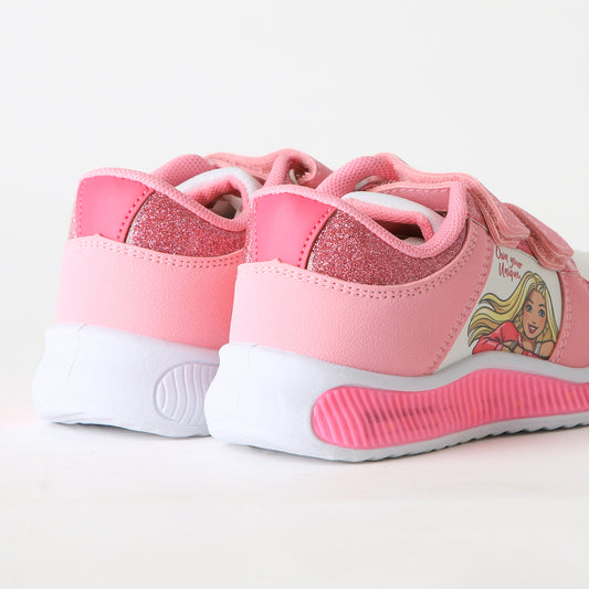 Zapatilla Luces Niña Velcro Brillos Rosado Barbie - Zapatillas Chile | The Brands Club cl