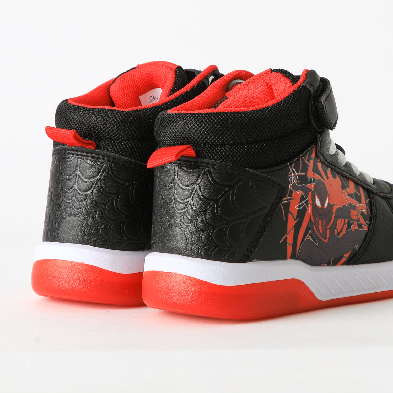 Zapatilla Caña Alta Niño Luces Spiderman Negro Marvel