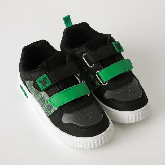Zapatilla Luces Niño Velcro Print Negro Minecraft - Zapatillas Chile | The Brands Club cl
