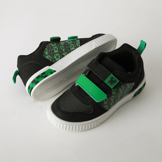Zapatilla Luces Niño Velcro Print Negro Minecraft - Zapatillas Chile | The Brands Club cl