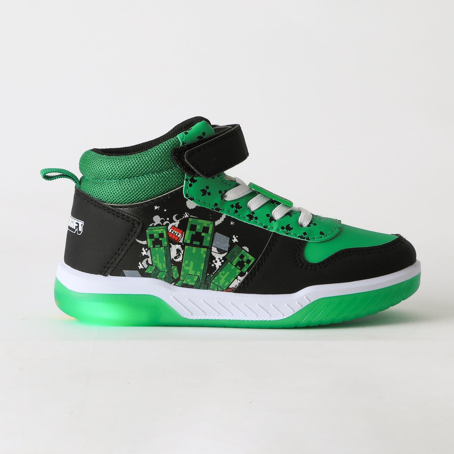 Zapatilla Caña Alta Niño Luces TNT Verde Minecraft - Zapatillas Chile | The Brands Club cl