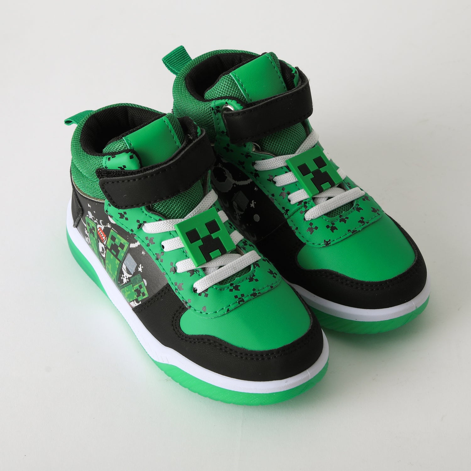 Zapatilla Caña Alta Niño Luces TNT Verde Minecraft - Zapatillas Chile | The Brands Club cl