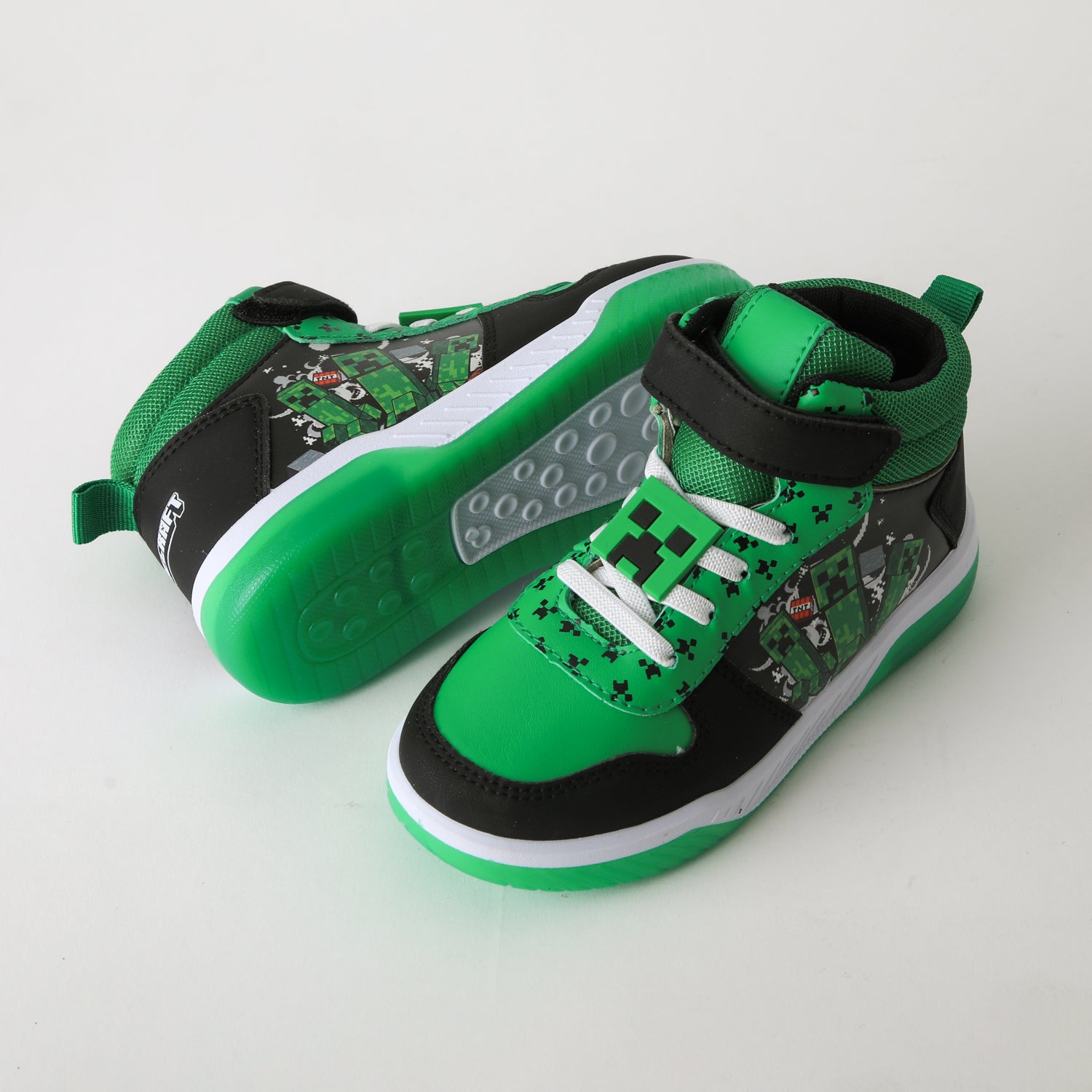 Zapatilla Caña Alta Niño Luces TNT Verde Minecraft - Zapatillas Chile | The Brands Club cl