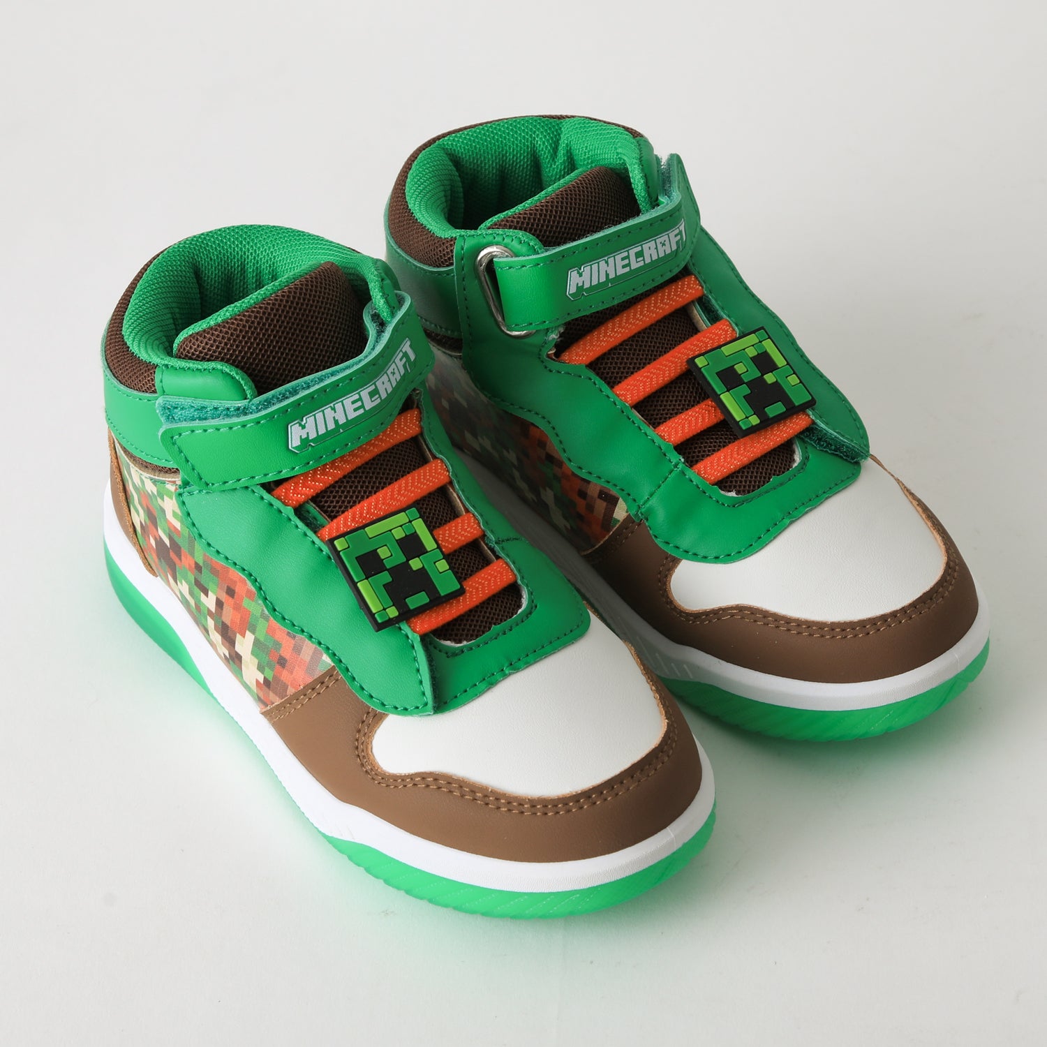 Zapatilla Caña Alta Niño Luces Full Print Verde Minecraft - Zapatillas Chile | The Brands Club cl
