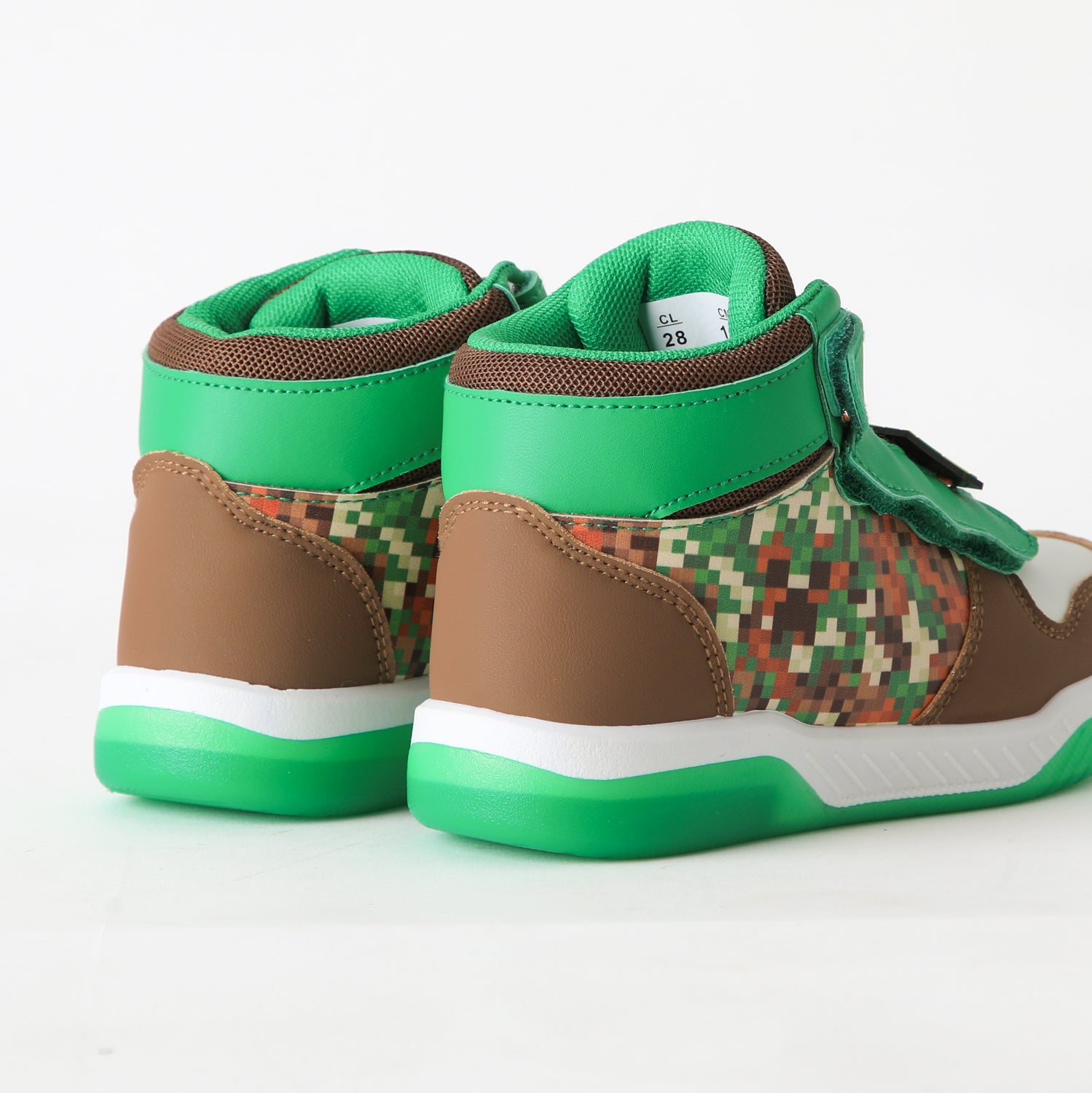 Zapatilla Caña Alta Niño Luces Full Print Verde Minecraft - Zapatillas Chile | The Brands Club cl
