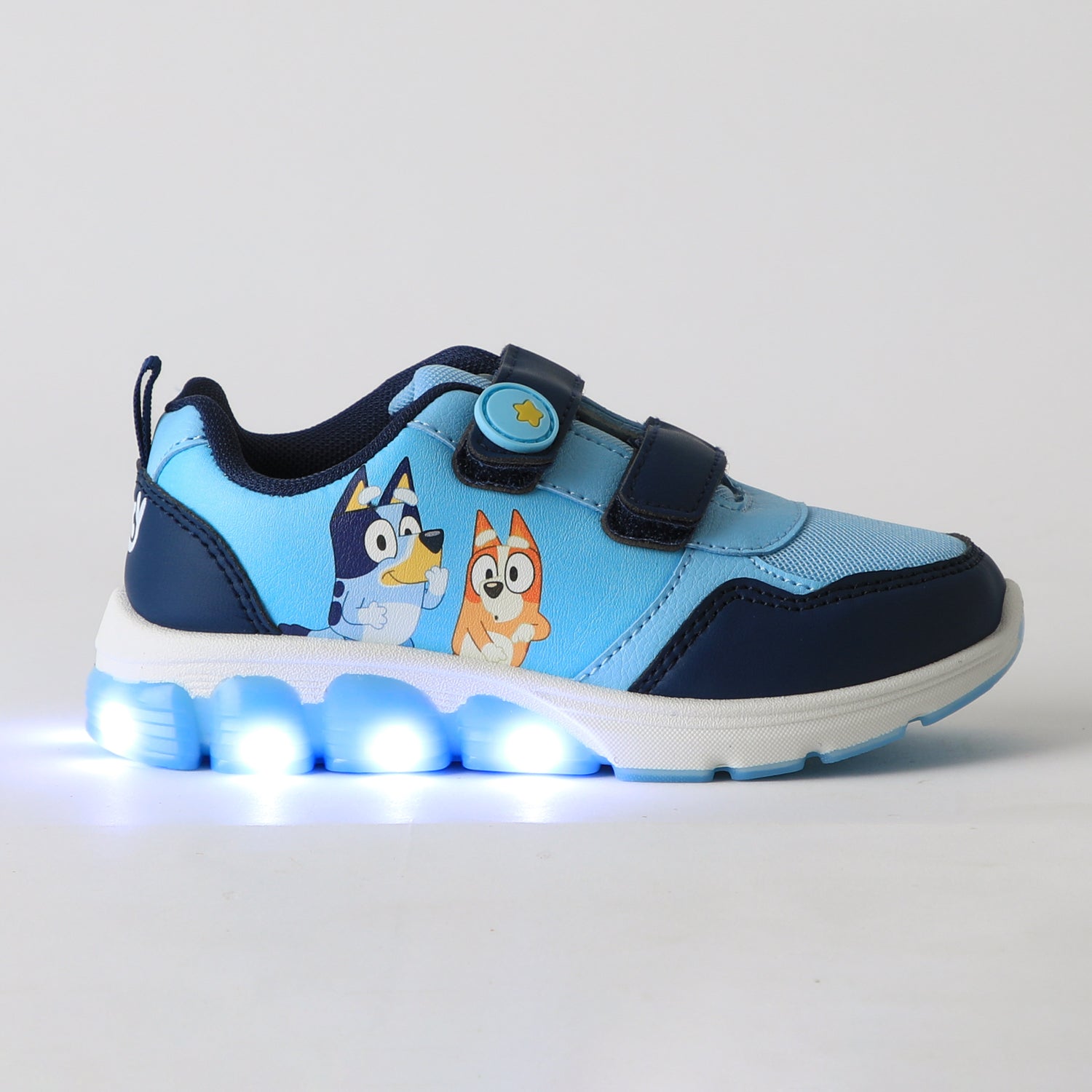Zapatilla Luces Niño Velcro Celeste Bingo & Bluey - Zapatillas Chile | The Brands Club cl