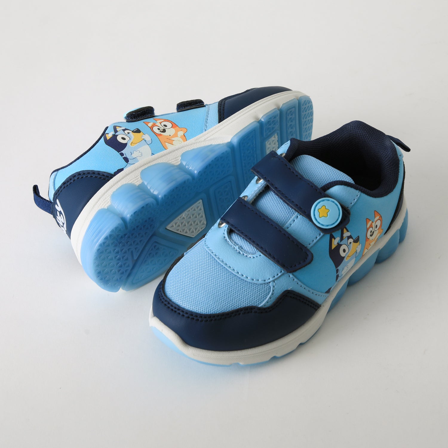 Zapatilla Luces Niño Velcro Celeste Bingo & Bluey - Zapatillas Chile | The Brands Club cl