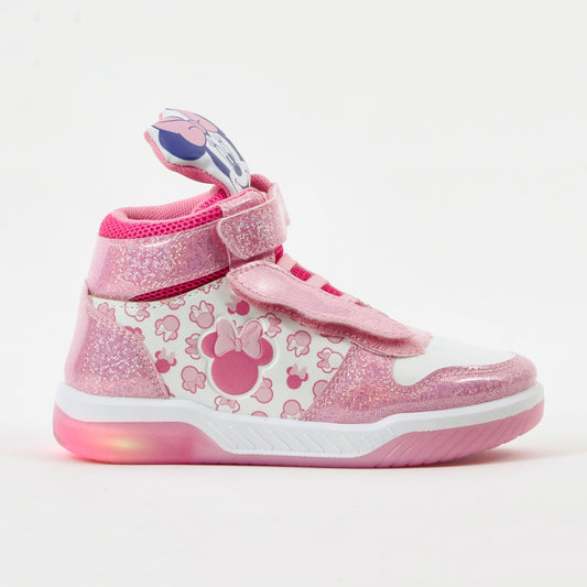Zapatilla Luces Niña Caña Alta Minnie Rosado Disney - Zapatillas Chile | The Brands Club cl