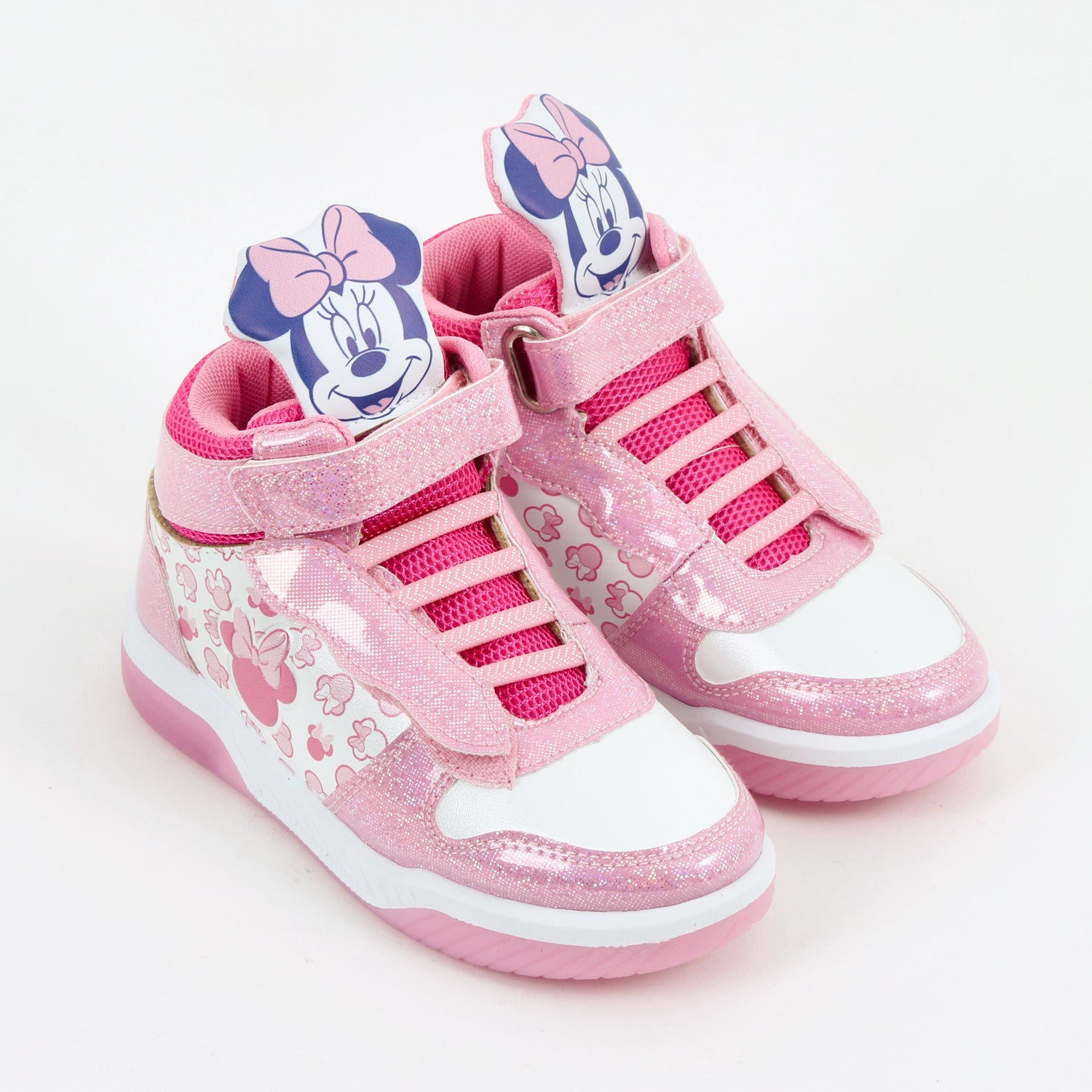Zapatilla Luces Niña Caña Alta Minnie Rosado Disney - Zapatillas Chile | The Brands Club cl