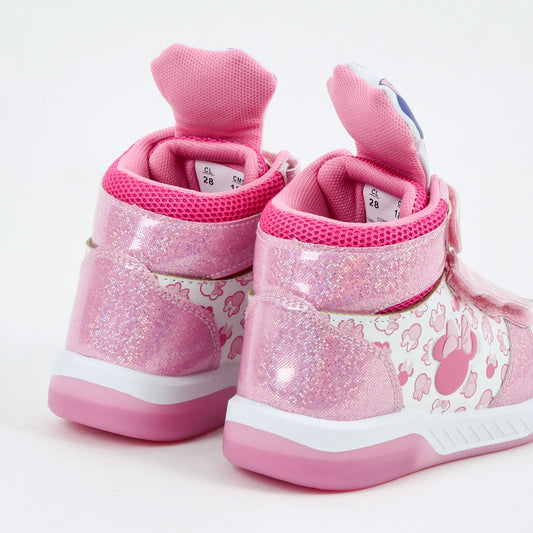 Zapatilla Luces Niña Caña Alta Minnie Rosado Disney - Zapatillas Chile | The Brands Club cl