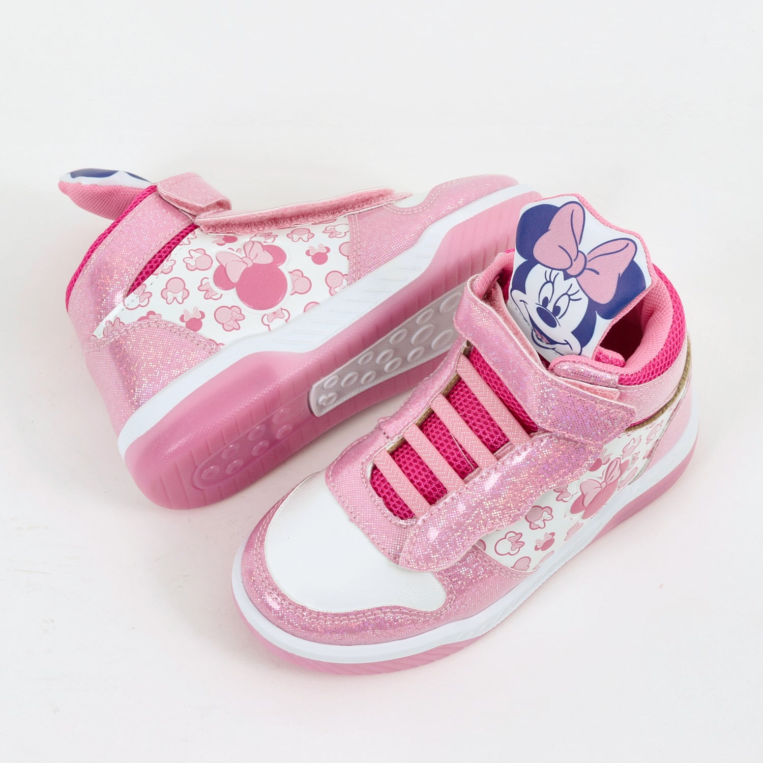 Zapatilla Luces Niña Caña Alta Minnie Rosado Disney - Zapatillas Chile | The Brands Club cl