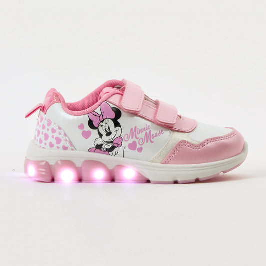 Zapatilla Luces Niña Corazones Minnie Rosado Disney - Zapatillas Chile | The Brands Club cl