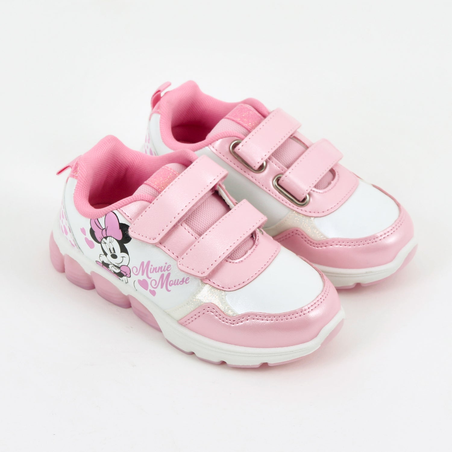 Zapatilla Luces Niña Corazones Minnie Rosado Disney - Zapatillas Chile | The Brands Club cl