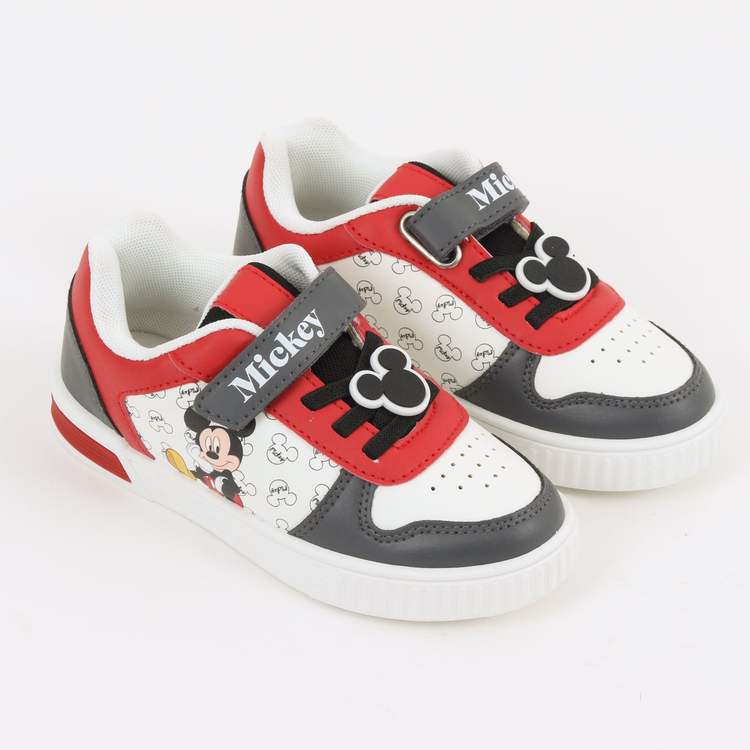 Zapatilla Luces Niño Mickey Disney De Pie Blanco