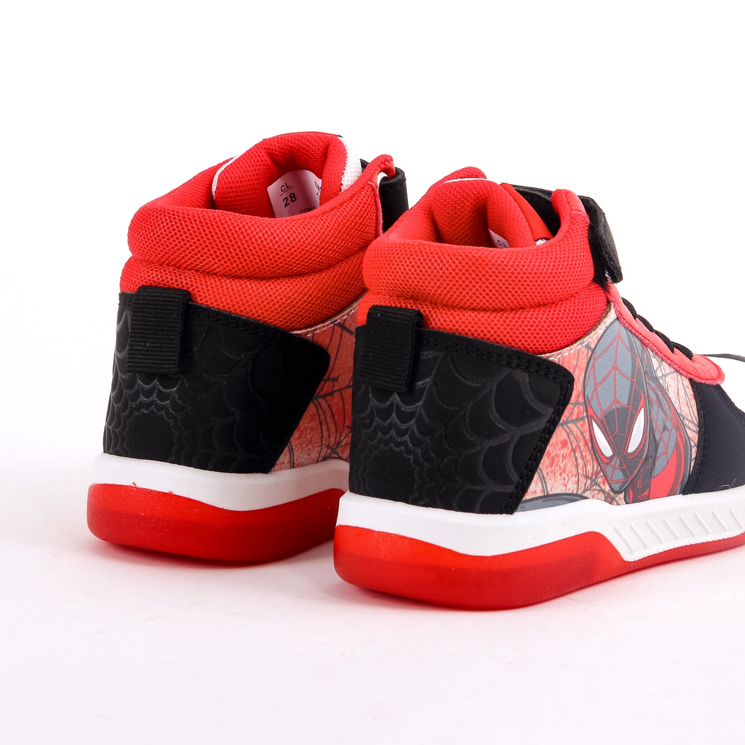 Zapatilla Luces Niño Spiderman Marvel Caña Alta Rojo