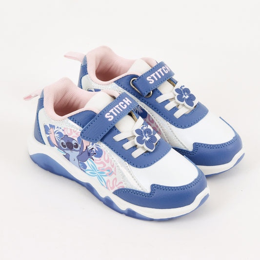 Zapatilla Luces Niña Stitch Disney Flores Celeste - Zapatillas Chile | The Brands Club cl
