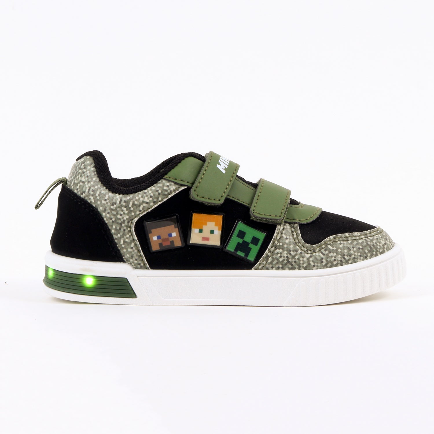 Zapatilla Luces Niño Minecraft Personajes Negro