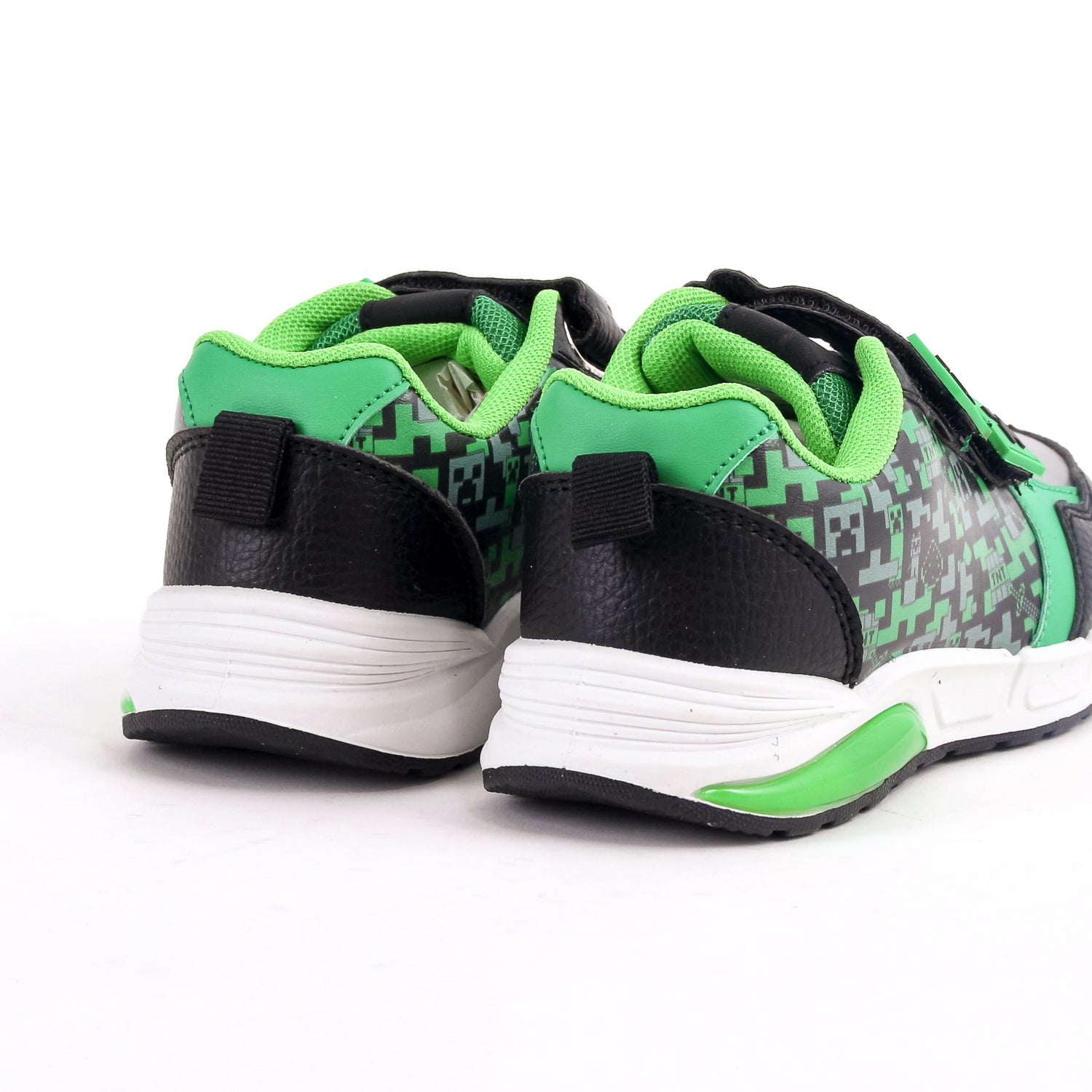 Zapatilla Luces Niño Minecraft Full Print Negro