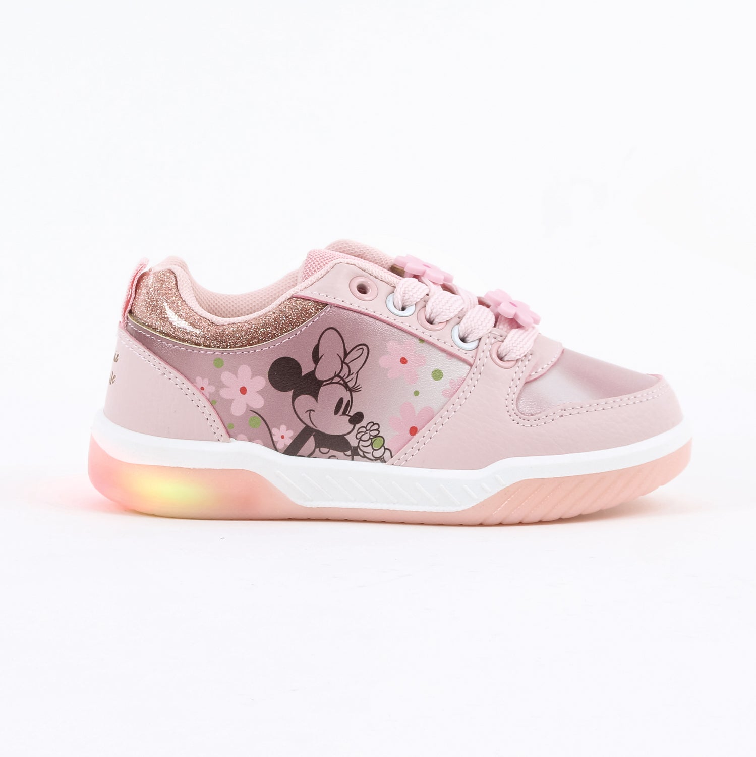 Zapatilla Luces Niña Minnie Disney Glitter Rosado