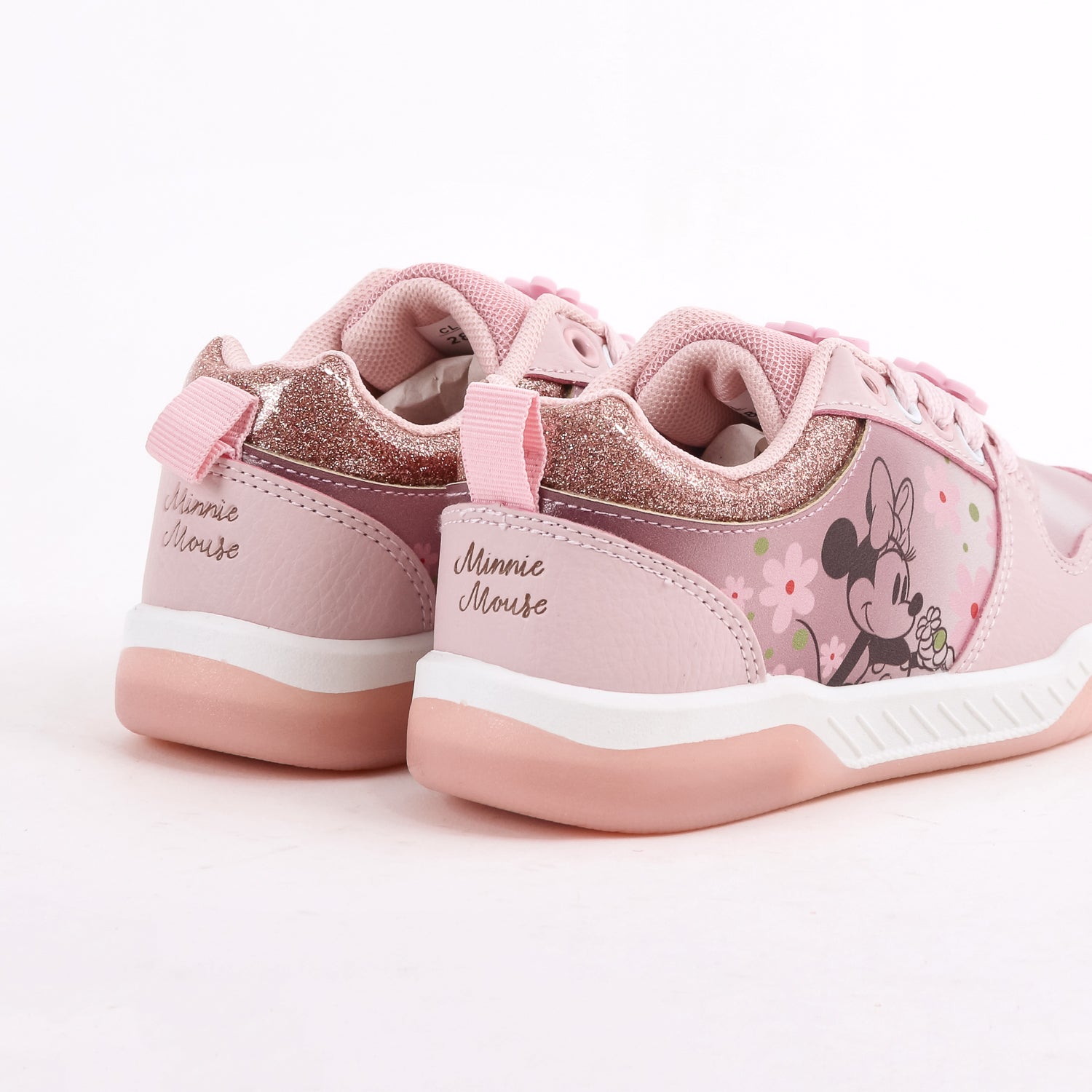 Zapatilla Luces Niña Minnie Disney Glitter Rosado