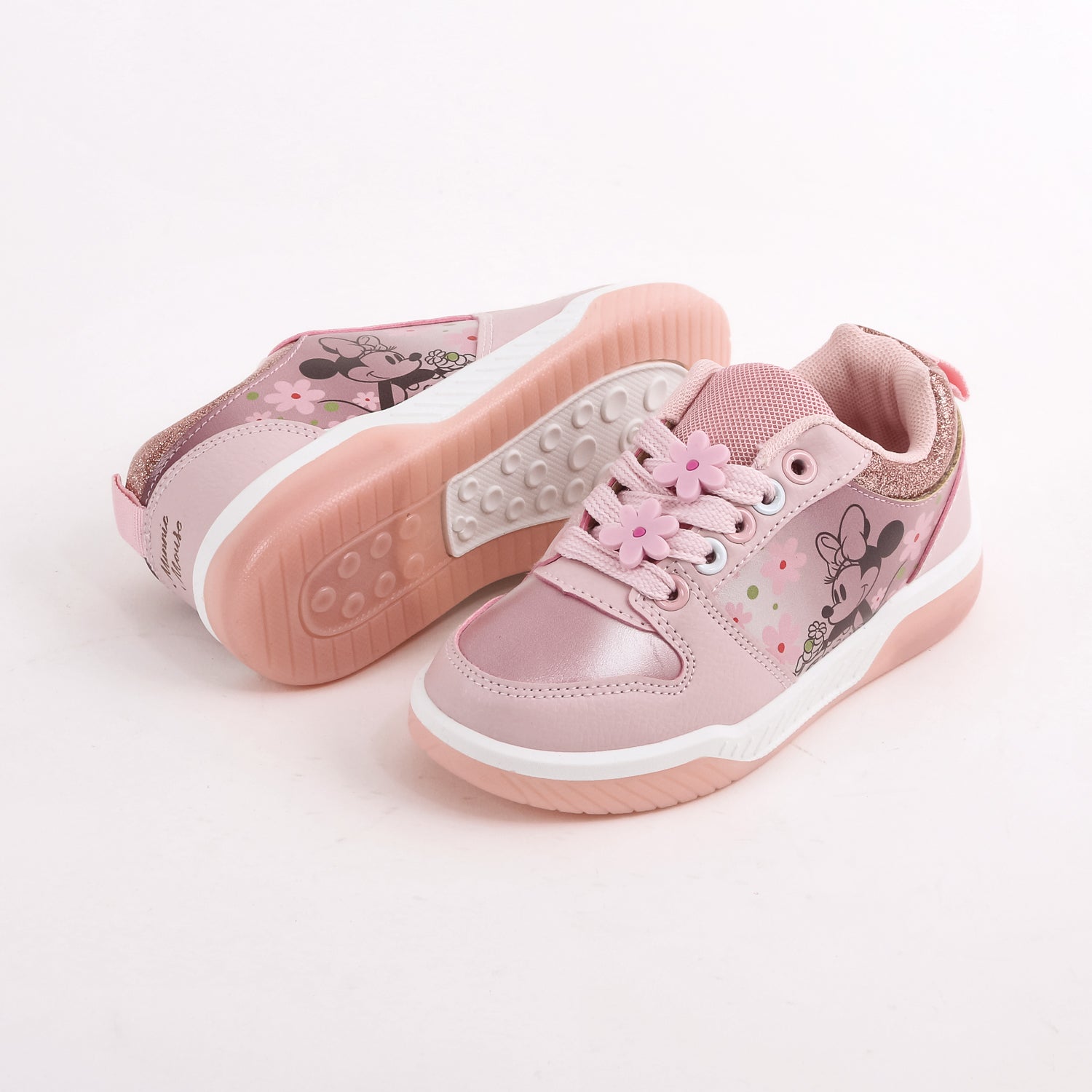 Zapatilla Luces Niña Minnie Disney Glitter Rosado