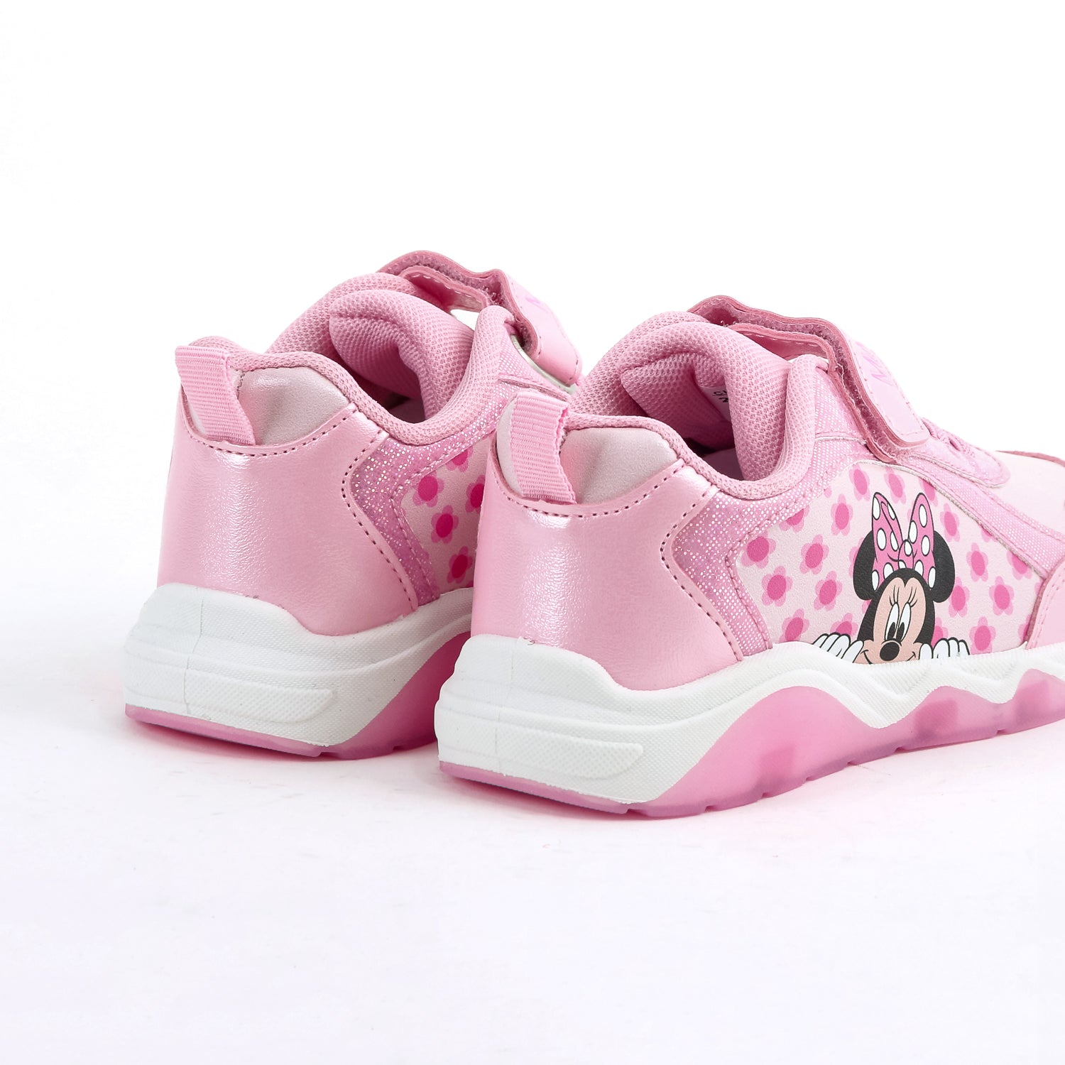 Zapatilla Luces Niña Minnie Disney Flores Rosado