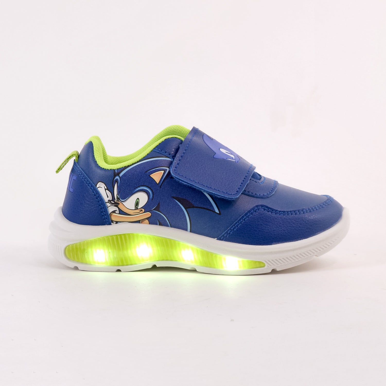 Zapatilla Luces Niño Sonic Full Print Azul