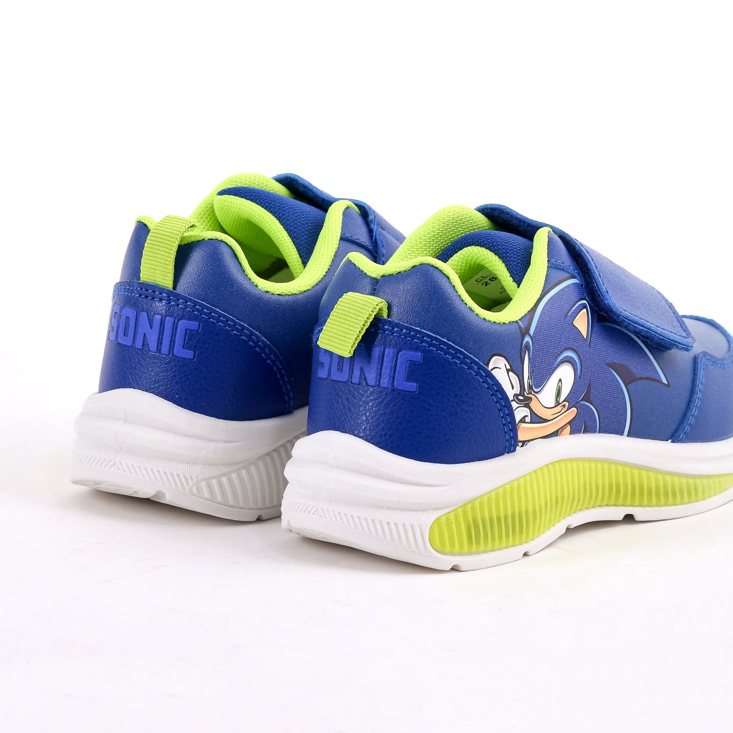 Zapatilla Luces Niño Sonic Full Print Azul