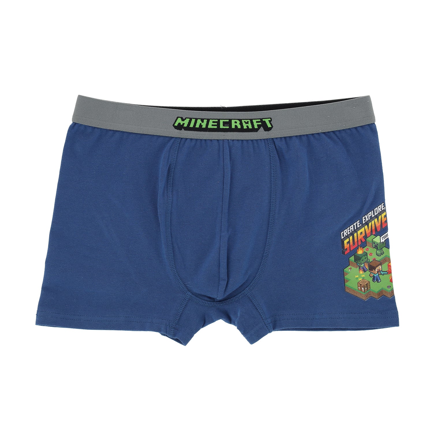 Boxer Niño Logo Azul Minecraft