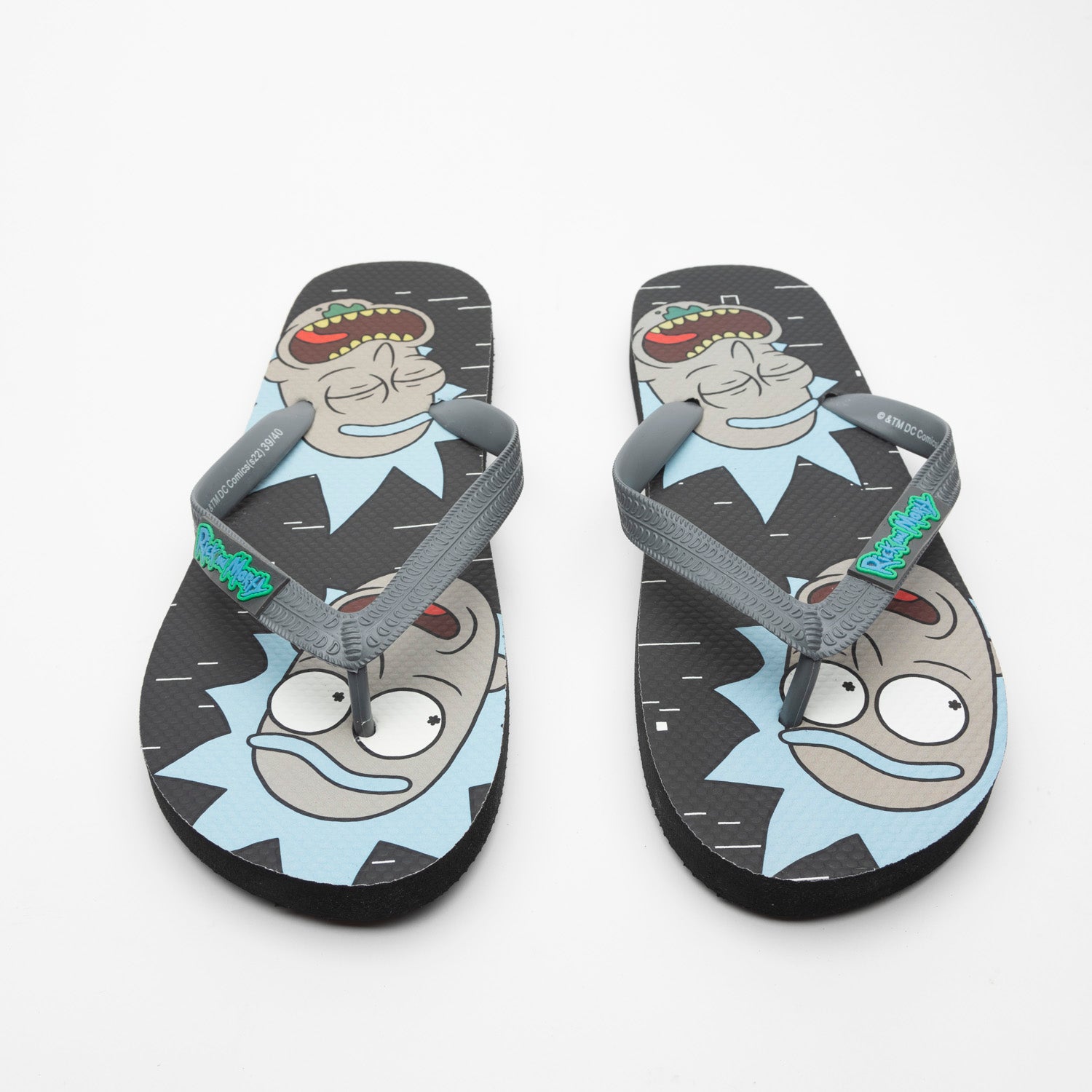 Sandalia Hombre Crazy Face Negro Rick and Morty