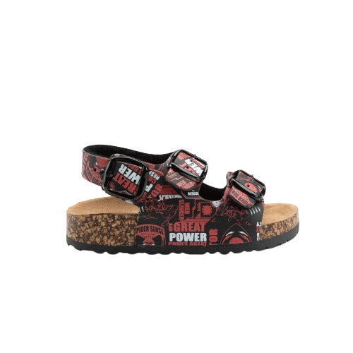 Sandalias Niño Spiderman Black Negro Marvel