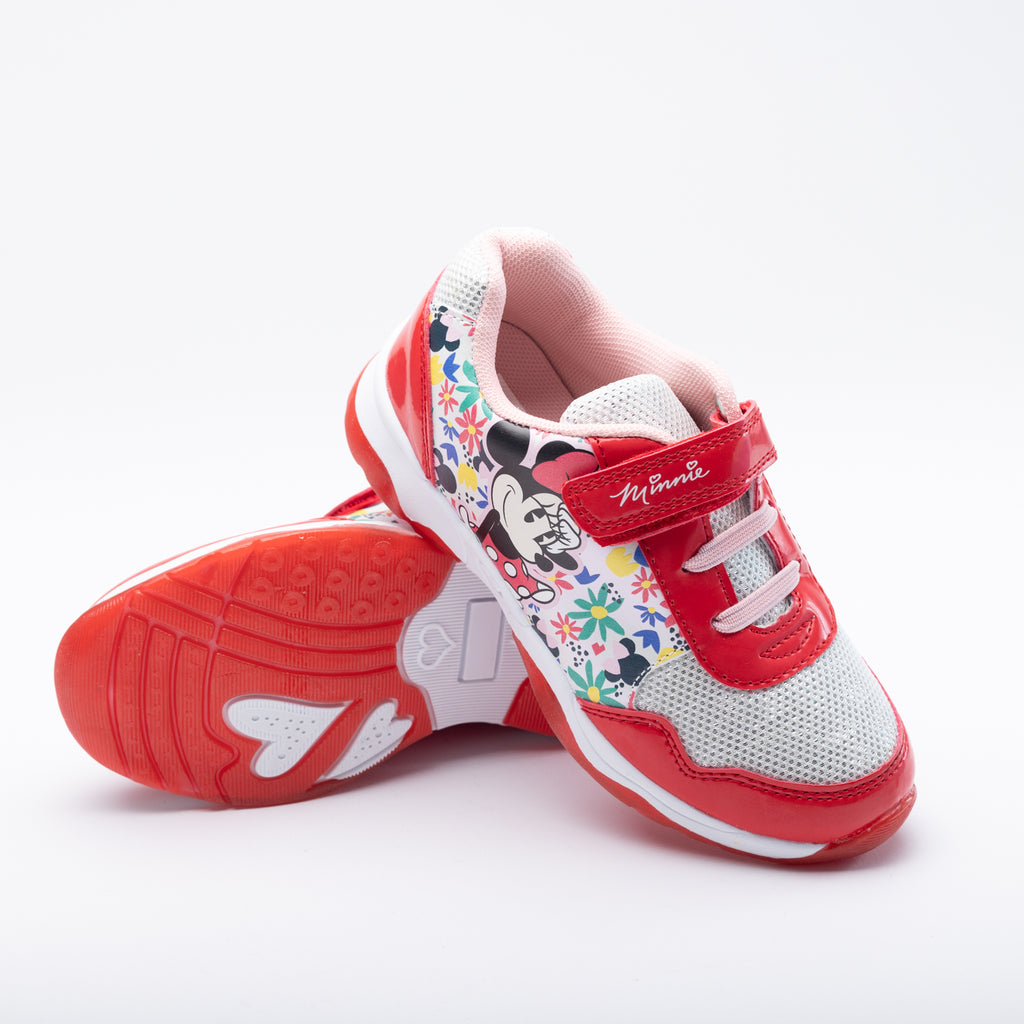 Zapatilla Luces Niña Minnie Colorida Rojo Disney