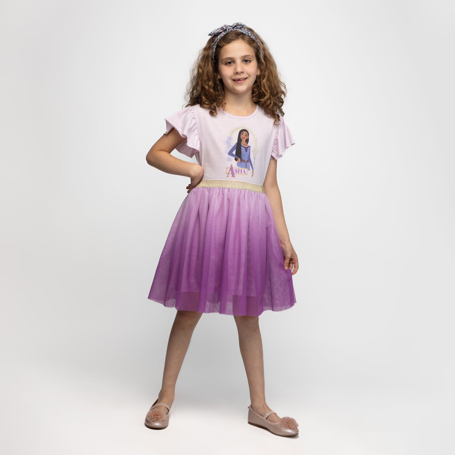 Vestido Niña Wish Brillos Rosa Disney