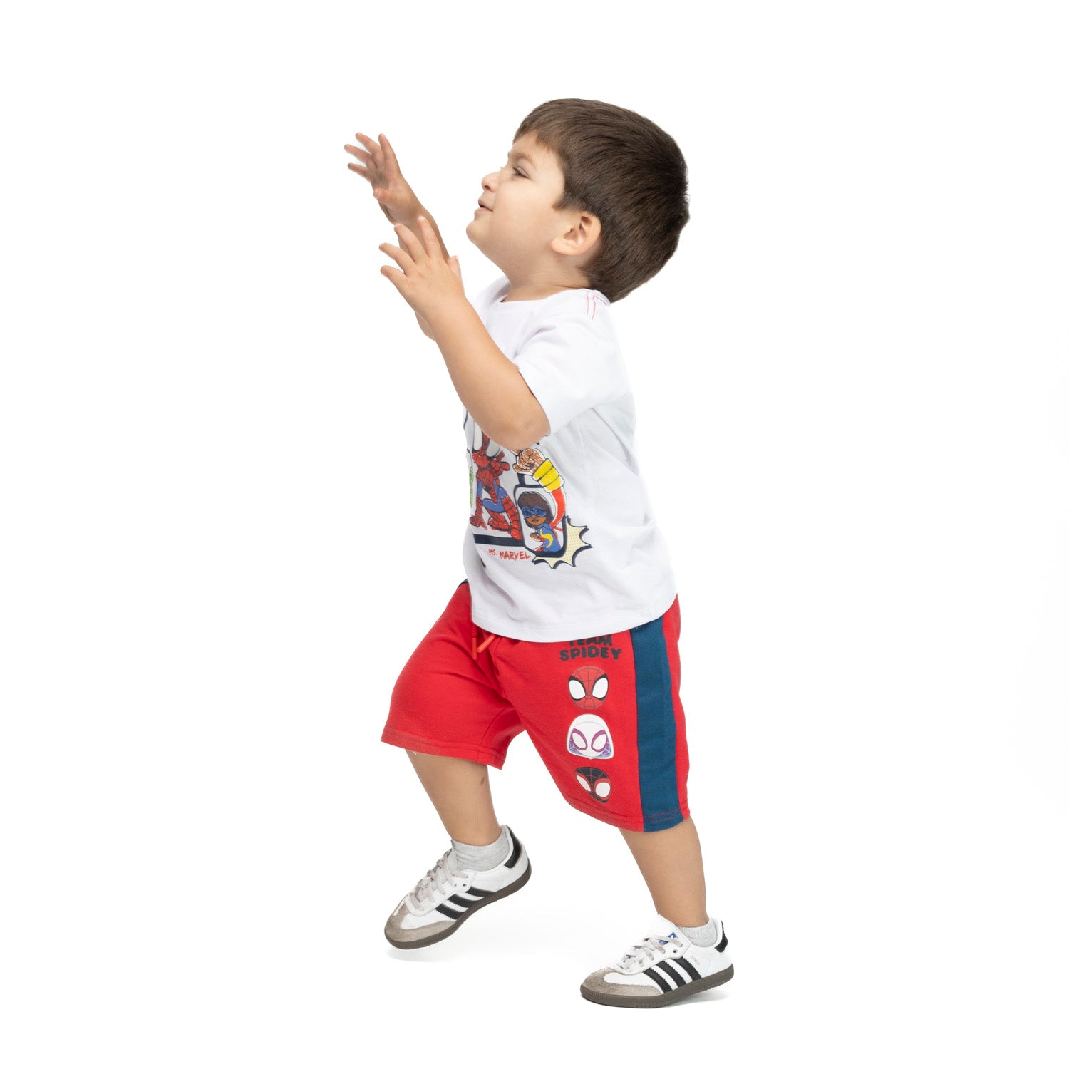 Short Niño Spidey Caras Comics Rojo Marvel