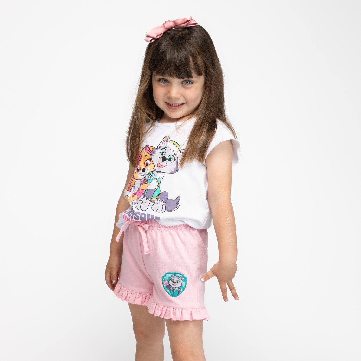 Short Niña Parche Everest Rosa Paw Patrol