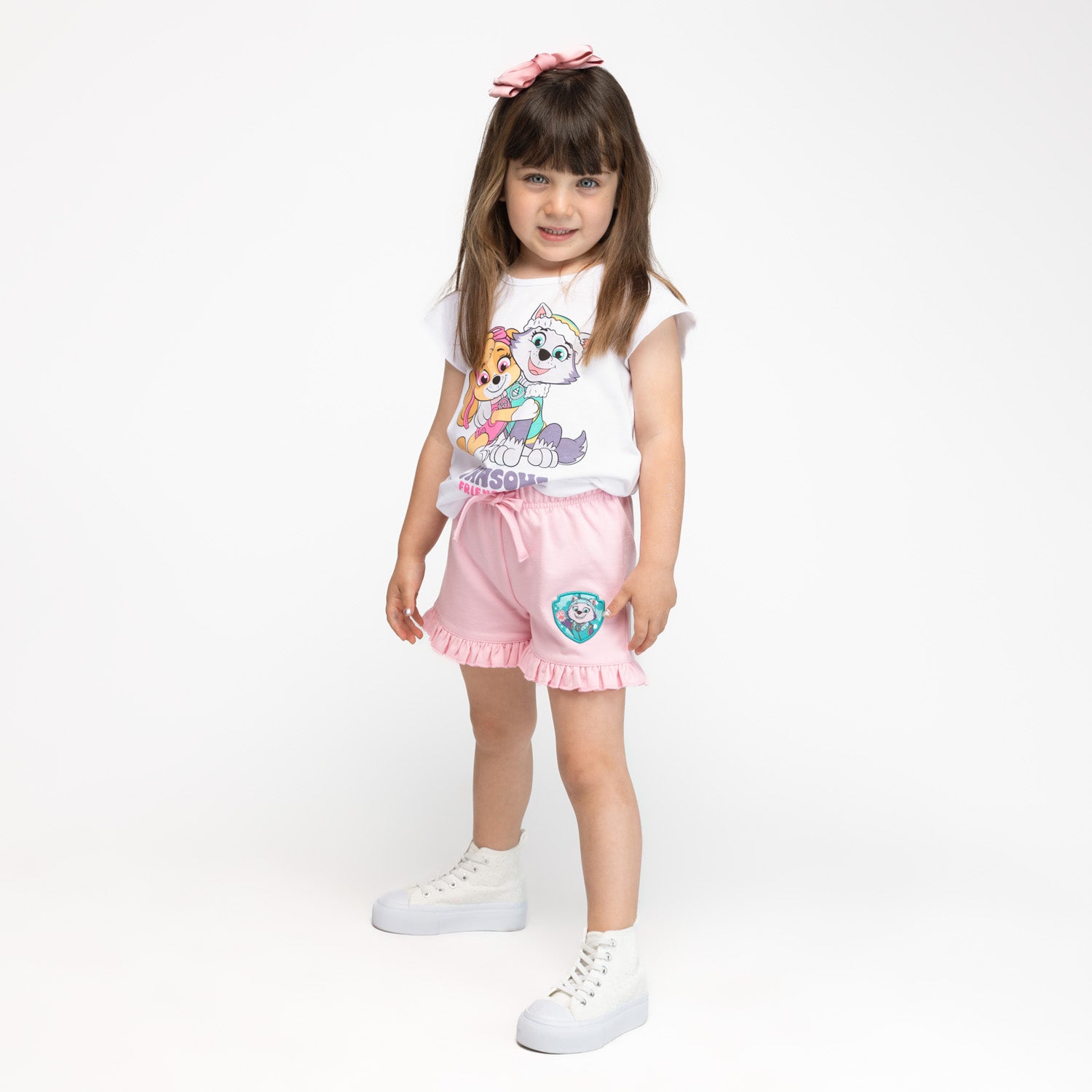 Short Niña Parche Everest Rosa Paw Patrol