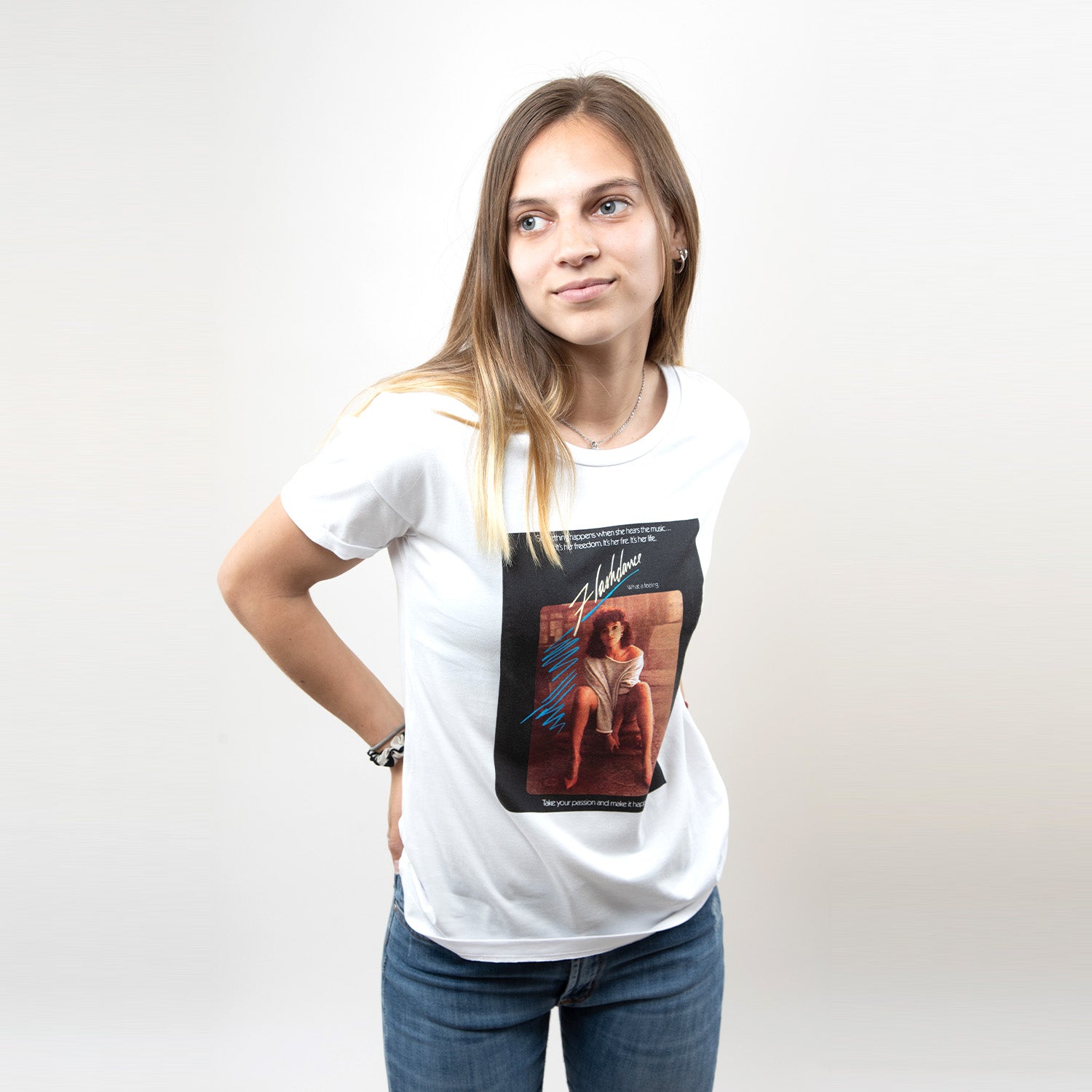 Polera Mujer Movie Blanco Flashdance