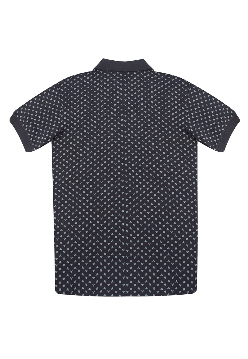 Polera Pique Hombre Mickey Print Negro Disney