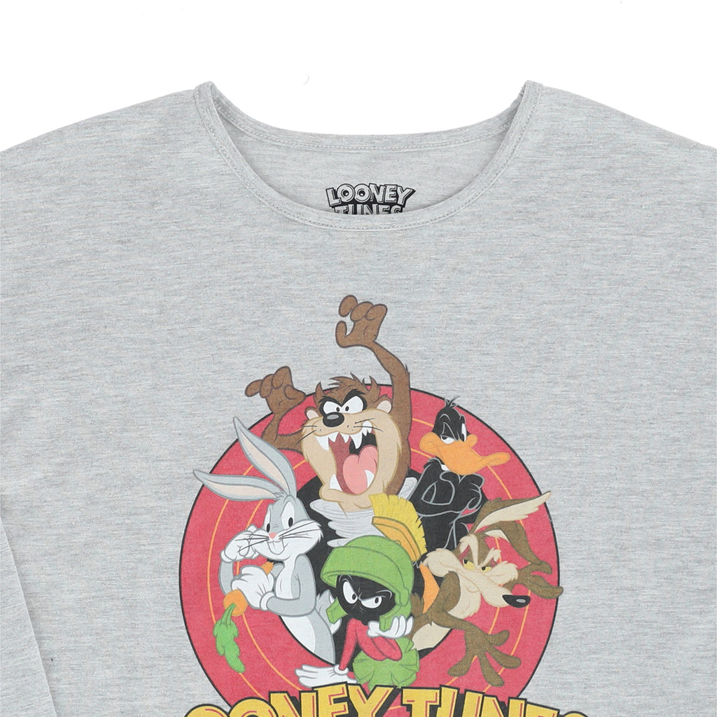 Polera Manga Larga Niña Intro Gris Looney Tunes