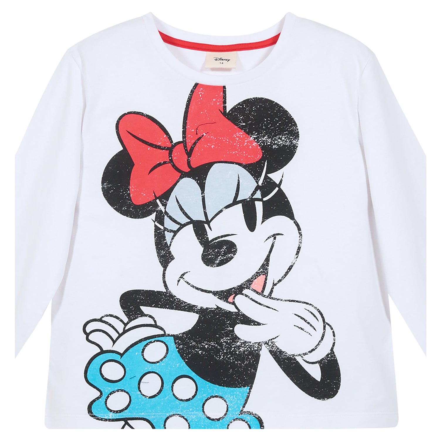 Polera Manga Larga Niña Minnie Wait Blanco Disney