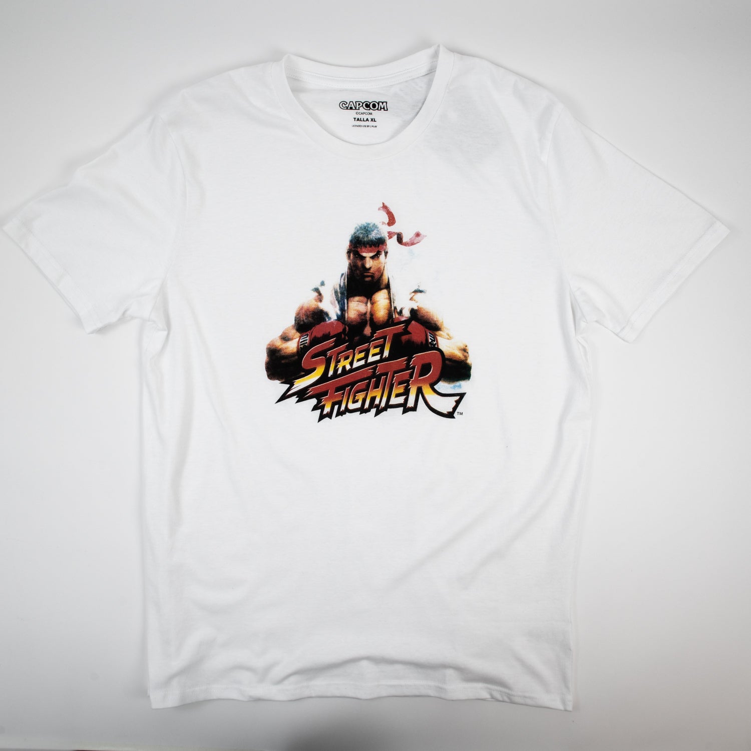 Polera Hombre  Street Fighter Ryu Blanco