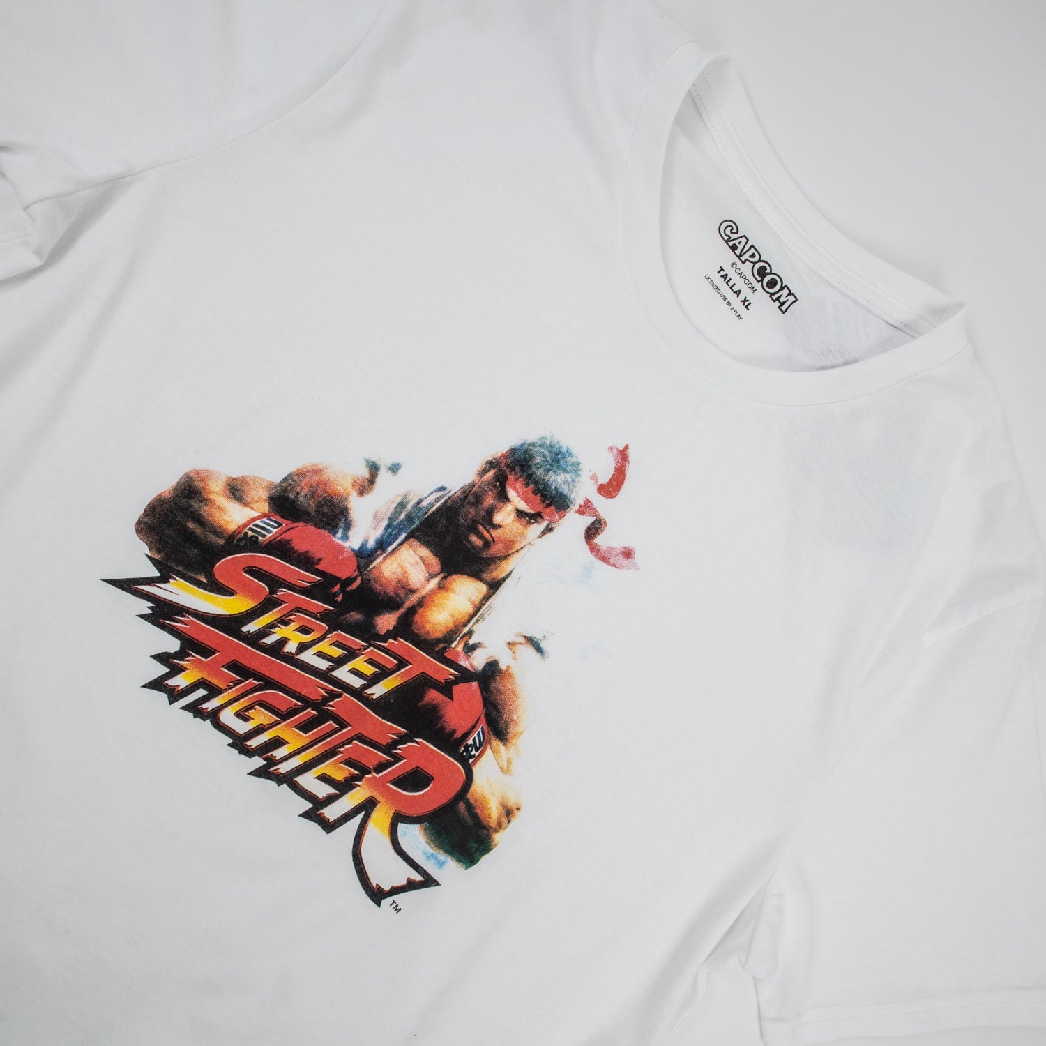Polera Hombre  Street Fighter Ryu Blanco