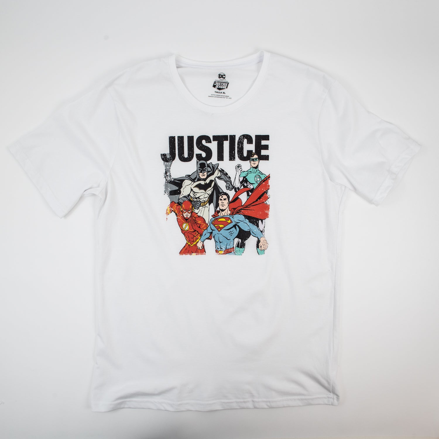Polera Hombre Justice League Team Blanco DC Comics
