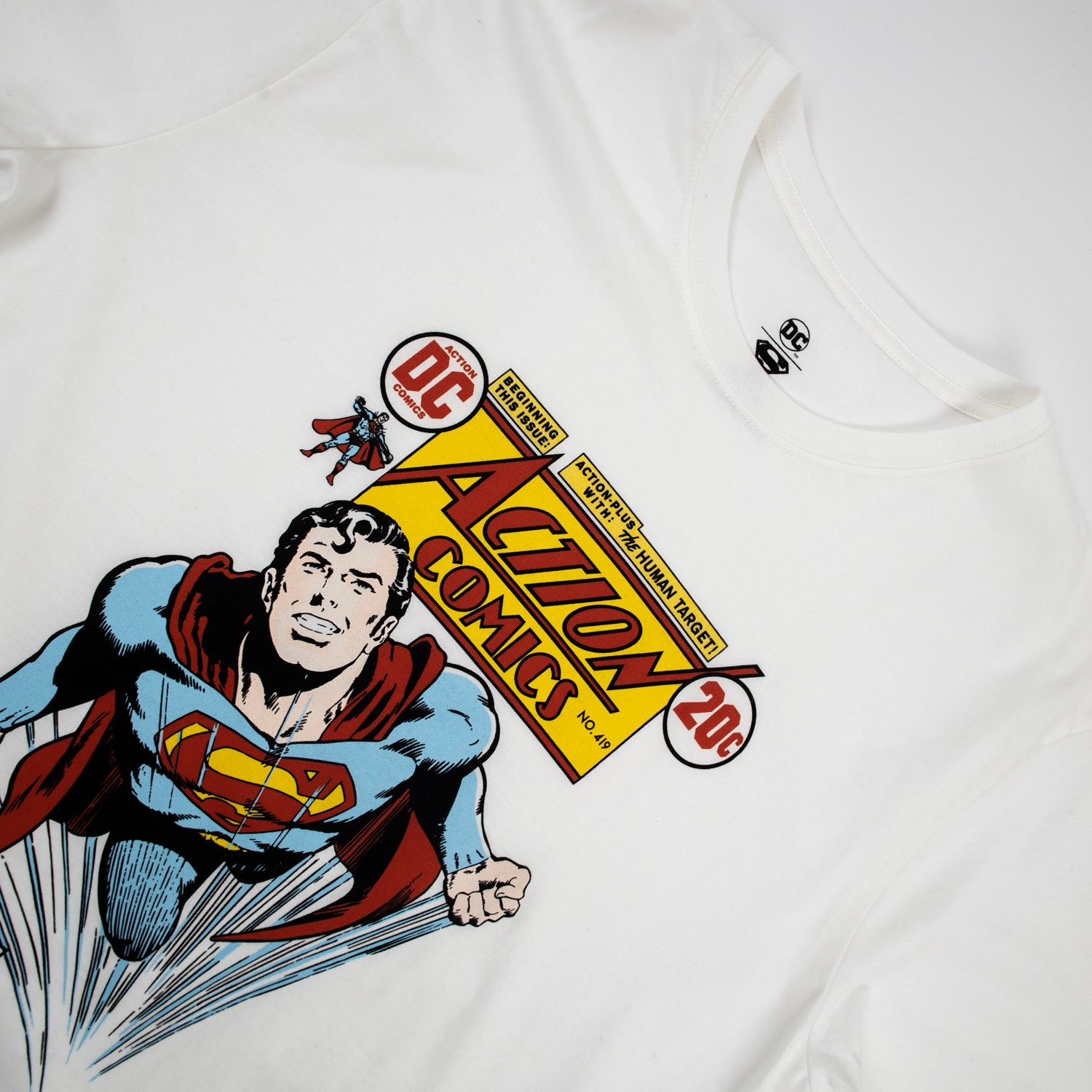 Polera Hombre Superman Old Power Blanco DC Comics