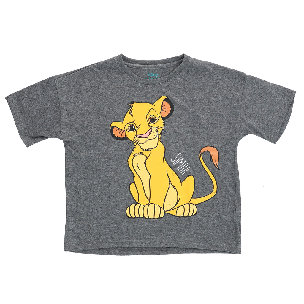 Polera Manga Corta Niña Rey León Hello Gris Disney