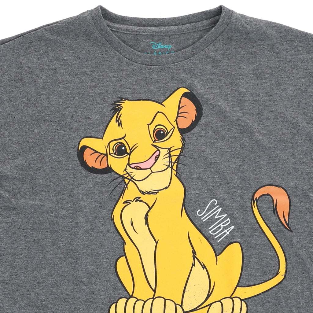 Polera Manga Corta Niña Rey León Hello Gris Disney