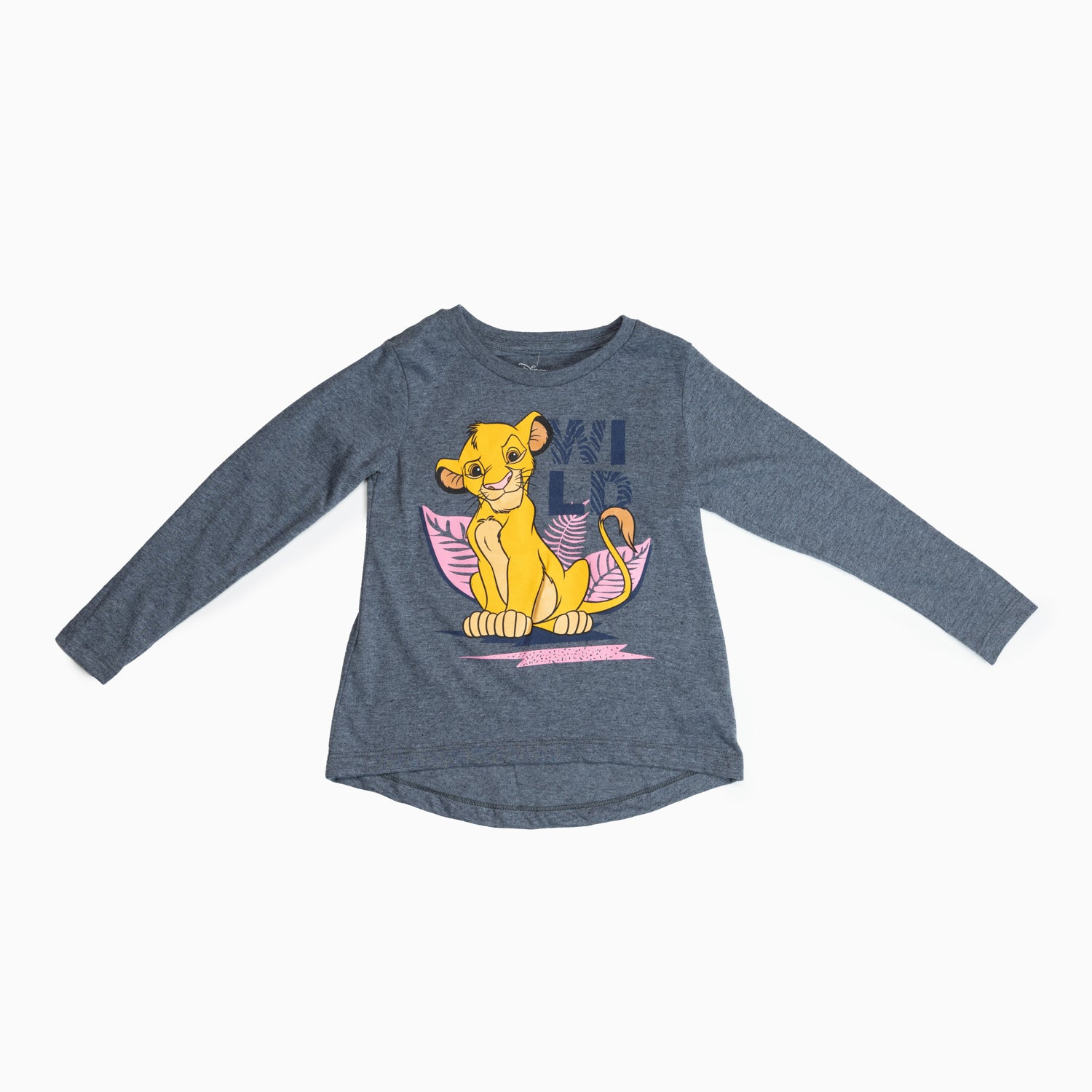 Polera Manga Larga Niña Rey León Flor Gris Disney