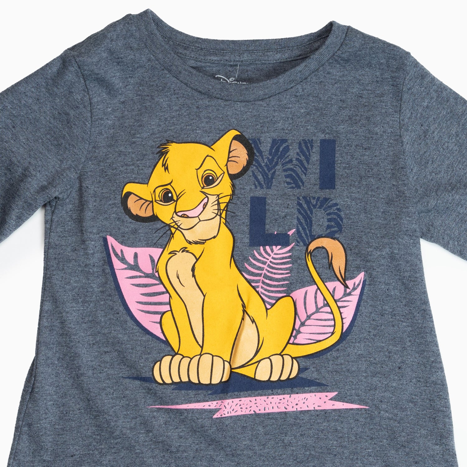 Polera Manga Larga Niña Rey León Flor Gris Disney